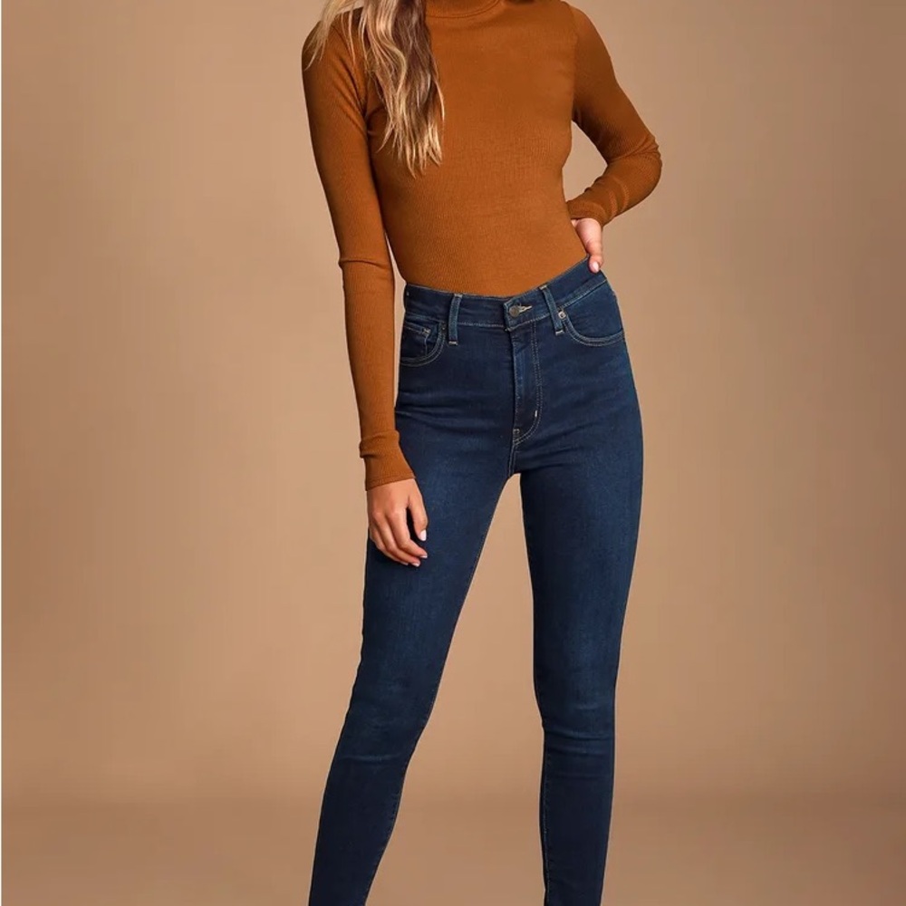 Lulu's Brown Fitted Long Sleeve Bodysuit - Picture 2 of 6